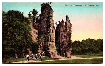 VTG Natural Chimneys, Natural Landmark, Hand Colored, Mt. Solon, VA