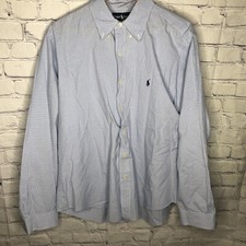 Polo Ralph Lauren Custom Fit Long Sleeve Button Down Shirt Blue Gingham 17-43