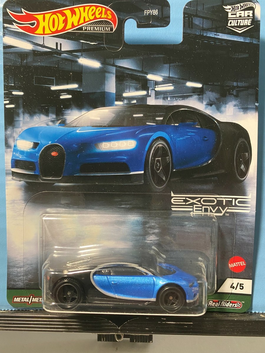 1/64 HOT WHEELS REAL RIDERS EXOTIC ENVY 2016 BUGATTI CHIRON 4/5 BLUE BLACK
