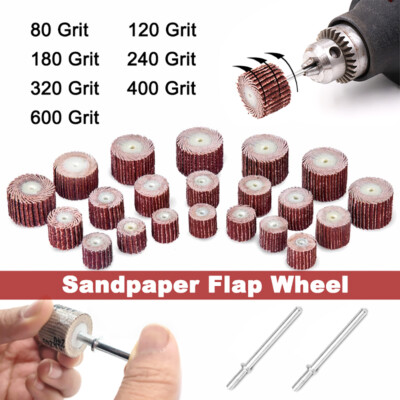 Flap Wheel Sandpaper Sanding Polish Discs For Dremel Rotary Tools 80 - 600 Grit