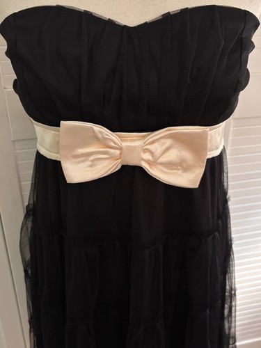 SELECT mini abito senza spalline pizzo sera cocktail party ballo con fiocco crema UK 14 - Foto 5 di 21