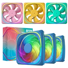 3 Pack Vetroo CF120 120mm ARGB LED PC Computer Silence Case Cooler Fan 5V 3 Pin