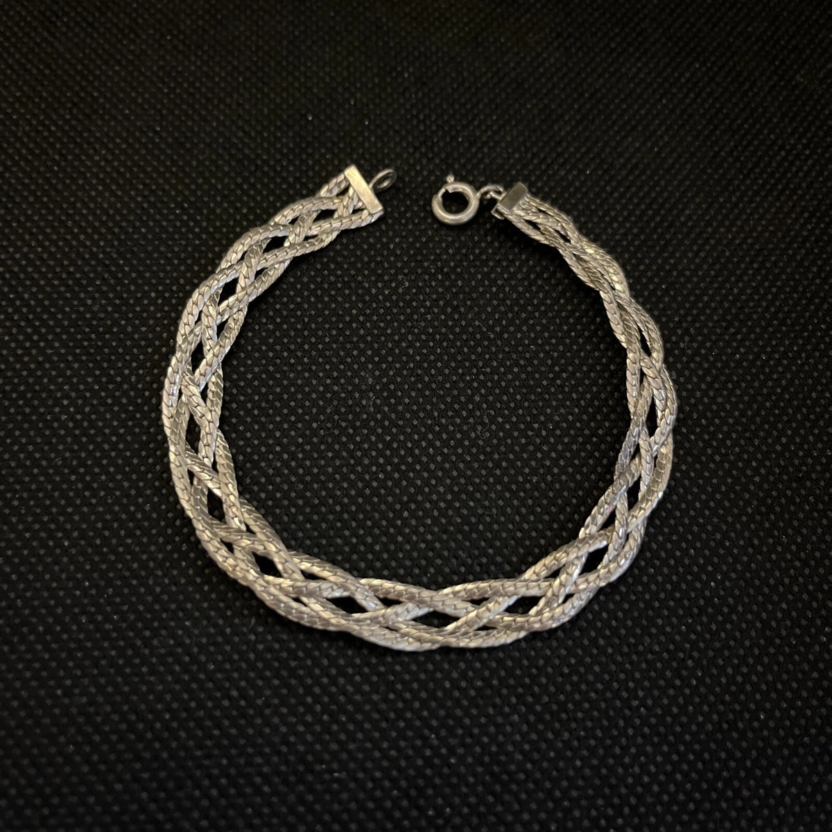 Bracelet Argent Massif 835 Et Perle De Corail - Fermoir Crochet
