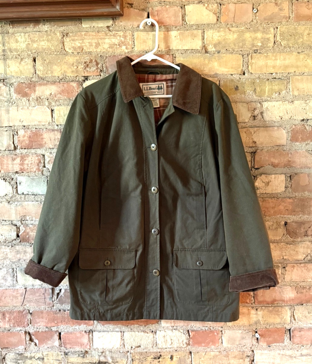 L.L. Bean British Millerain Co. Women's Waxed Cotton Field Chore Jacket - Large View 3