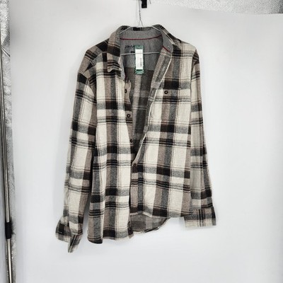 Flag & Anthem Men's Large Off-White Clearbrook Knit Flannel Shirt NWT Cotton