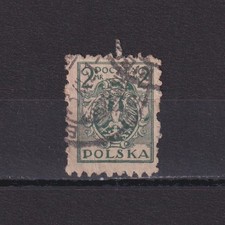 POLAND 1920, Sc# 150, Dot on leg of P in POLSKA, Perf 9½, Used
