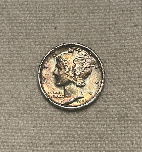 1943 S Mercury Silver Dime Coin BU UNC PQ Toning Toner