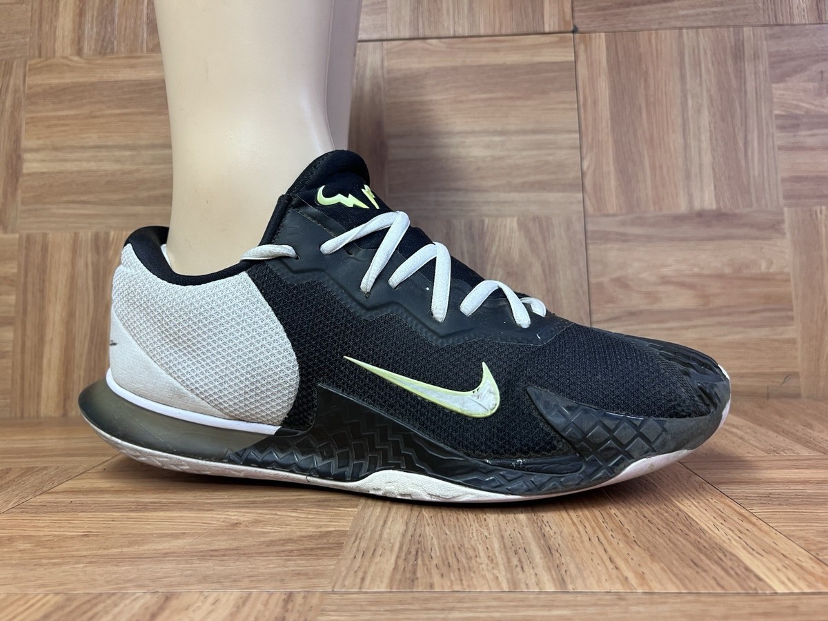 Sz 10.5 - NikeCourt Zoom Vapor Cage 4 Rafa Black White Volt HQ1653