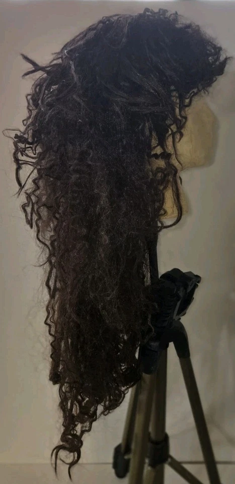 Peluca para mujer, cabello castaño medio, cabello largo rizado, 24 pulgadas--Gloria Estefan cosplay Foto 2 de 4