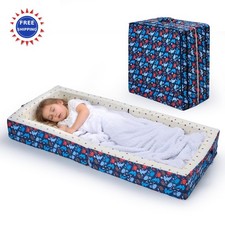 Toddler Travel Bed Portable Foldable Soft Foam Floor Washable Cover Umoving