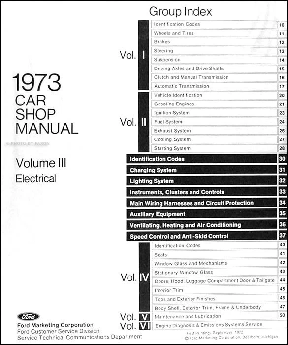 1973 Ford Shop Manual Torino Ranchero Montego T bird Galaxie Mustang Lincoln - Image 4 of 4