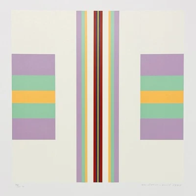 EMIL MÜLLER Serigraphie Signiert Nummeriert /50 Siebdruck Konkrete Kunst Pastel - Bild 1 von 2