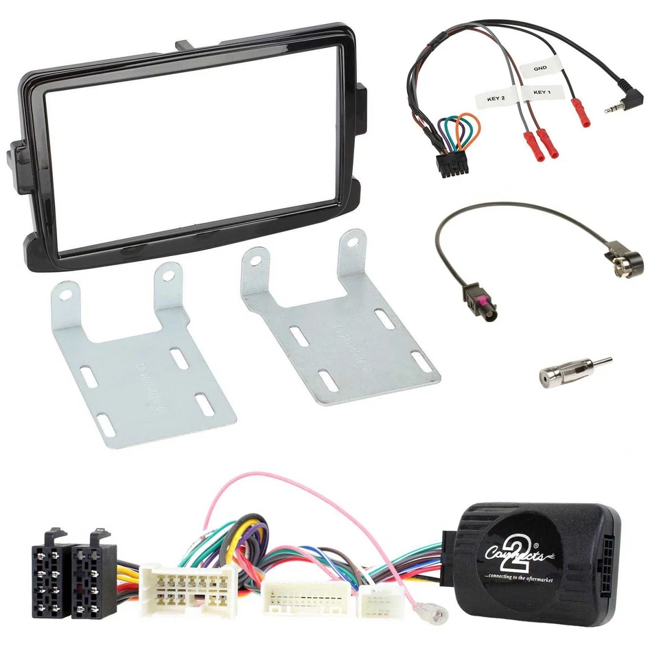 JVC USB Bluetooth Lenkrad DAB 2DIN Autoradio für Dacia ab 2012 piano schwarz - Bild 3 von 4