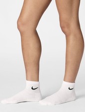 Nike everyday cotton ankle SOCKS 4-Pair Pack Adult L Large 8-12 WHITE   No Tags
