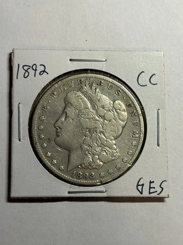 1892-CC Morgan Silver Dollar VF Details Better Date Carson City Mint