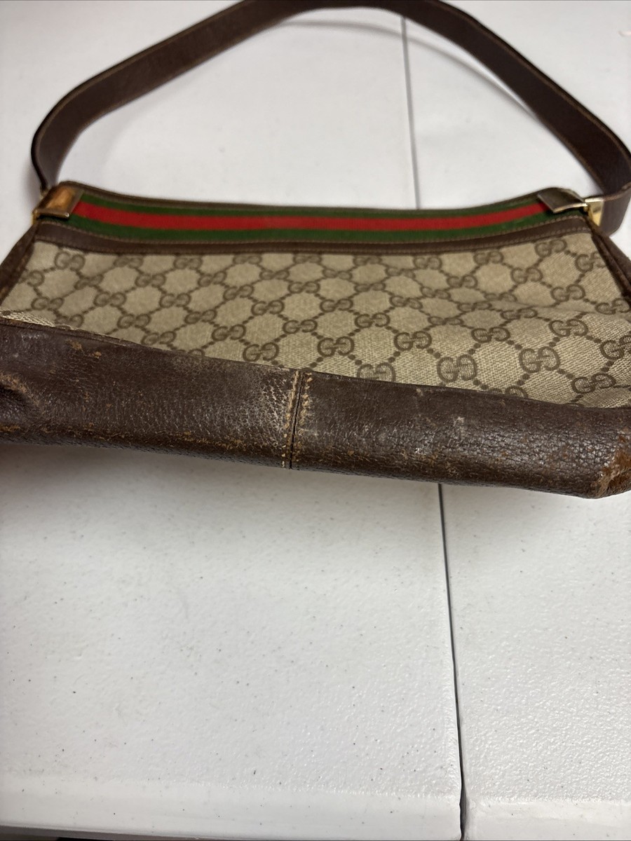 Old Gucci GG pattern monogram Sherry shoulder bag brown Vintage | eBay