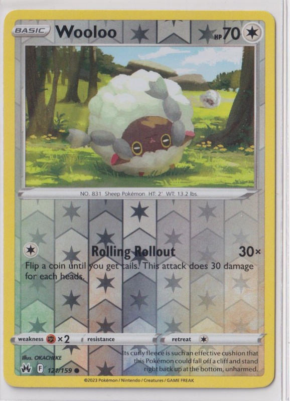 Pokemon Crown Zenith - 121/159 Wooloo Reverse Holo