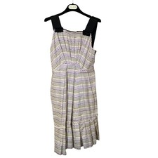 MARC JACOBS Grit Border Sleeveless Dress 2 Purple Women USED