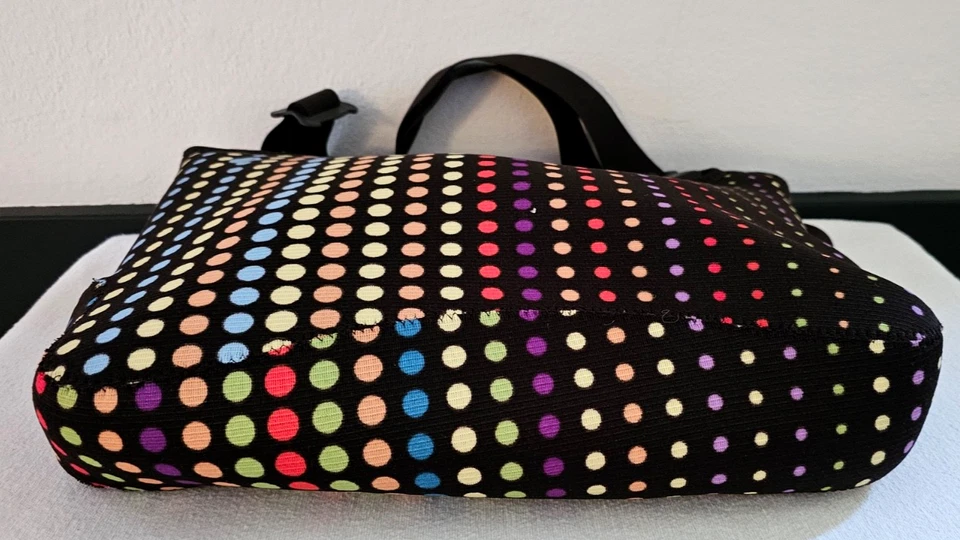 Funda para portátil CONSTRUIDA 15” neopreno lunares colores arco iris cremallera extra gruesa Foto 3 de 4