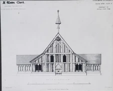 Front Elevation, Wooden Church, Richard C. Carpenter Magic Lantern Glass Slide
