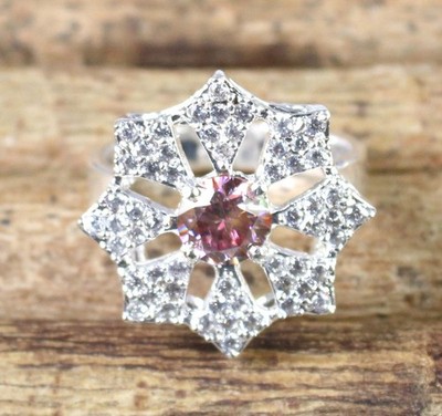 1.12 Ct Pink Diamant Solitär Herrenring AGI Zertifiziert 925 Sterlingsilber