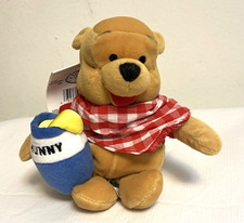 Disney Store WINNIE The POOH - Picnic Pooh 8" Mini Bean Bag - Vintage  