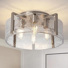 Modern Nickel 4-Light Semi Flush Ceiling Fixture