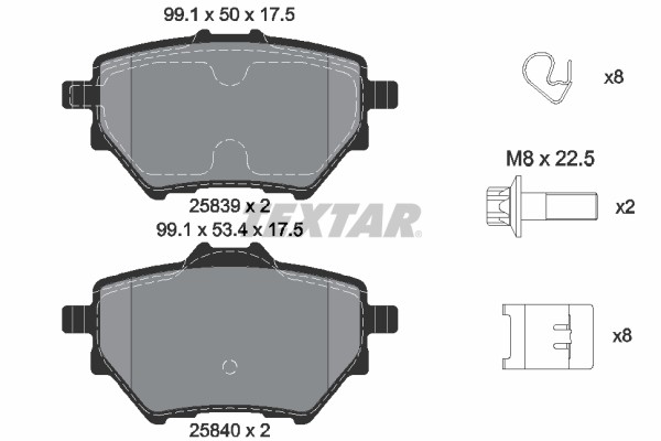 Bremsbelagsatz FÜR Peugeot 308 II (Lb , LP , LW , LH , L3 ) - Textar 2583901-image