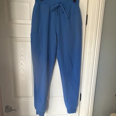Mandala Women's Blue Scrub Jogger Pants Drawstring Pockets Size S