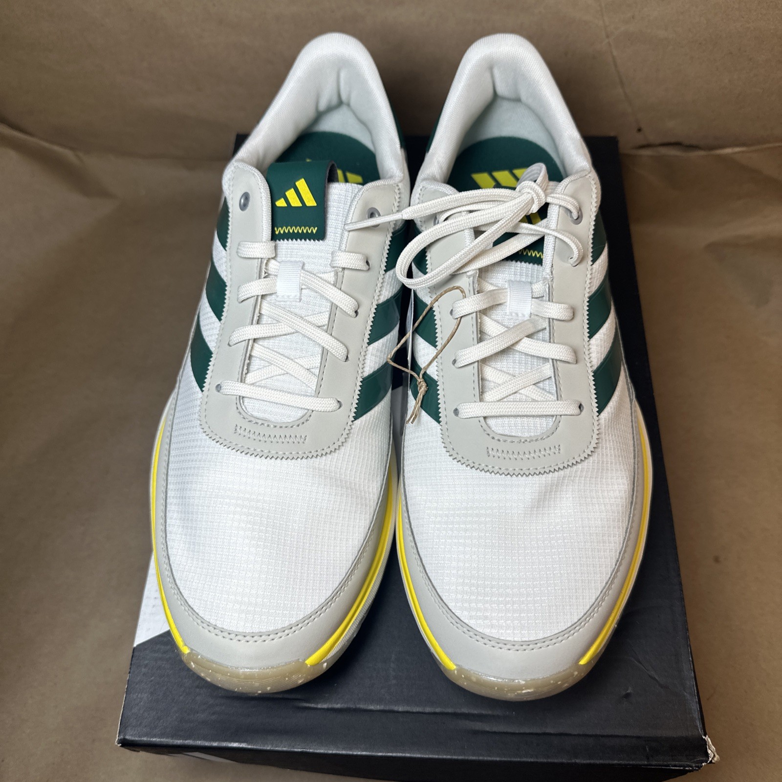 Adidas S2G 24 Men's Golf Shoes SZ 13 Spikeless - White / Green / Alumina New
