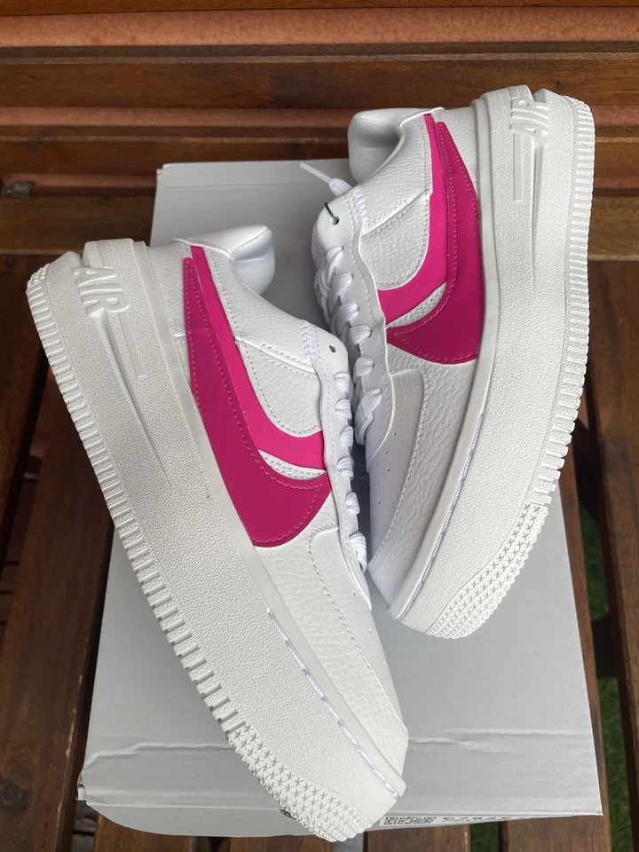 Nike Air Force 1 Platform White Pink Fierce Fireberry Neu In OVP 37,5 - Bild 3 von 4