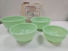 Vintage Fire King Jadeite Swirl 9" 8" 7" 6" Nesting/Mixing Bowls Set of Four