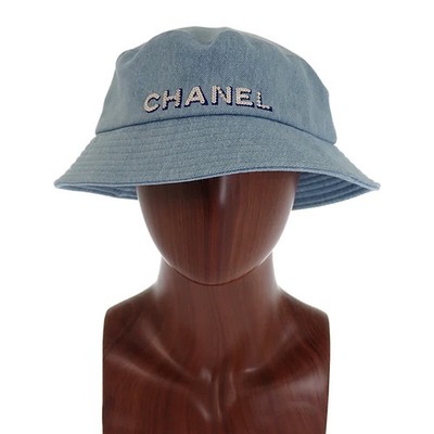 CHANEL Logo Bucket Hat Denim Blue Unisex ISY | eBay