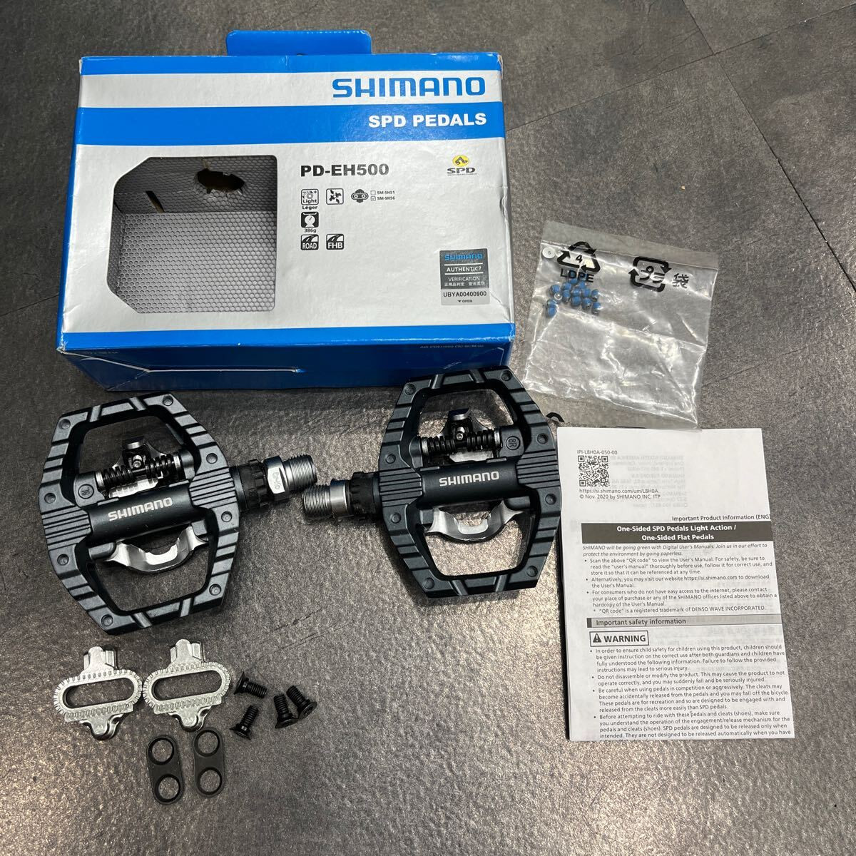 SHIMANO PD-EH500 SPD 9/16 in/Flat Pedal Dark Gray EPDEH500 SPD