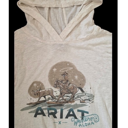 Ariat Western Aloha Surf Cowboy Horse Print Lightweight Cotton blend Hoodie XXL