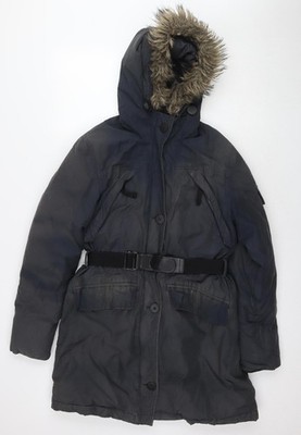 Schwarzer Parka Mantel Damen UK Größe M Penfield