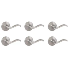 Naples Satin Nickel Bed and Bath Door Handle Contractor Pack