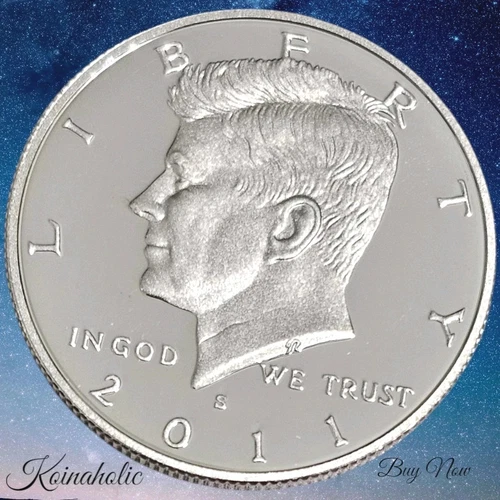 2011 S Silver Proof Kennedy Half Dollar 90% Silver Cameo Taken From Proof Set
