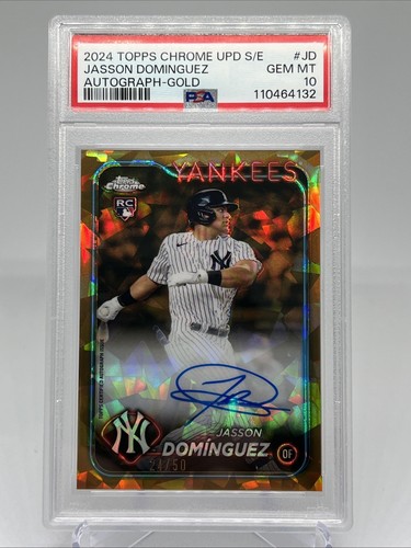 2024 Topps Chrome Update Series Sapphire - Auto Jasson Dominguez Gold /50 PSA 10