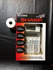 Sharp EL-1750 12-Digit Desktop Printing Calculator Includes Paper Roll Tested