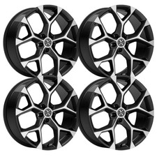 Set-4 Xcess 5 Flake 22x9 5x114.3 35mm Black Machined Wheels Rims 22 Inch