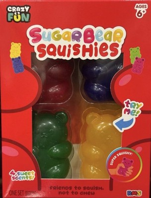 RMS Crazy Fun Sugar Bear Squishies 4pk Scented Gummy Bears Multicolor