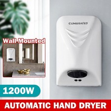 NEW Hand Dryer Wall Mounted Electric Automatic Fast Warm Air Drier Toilet White
