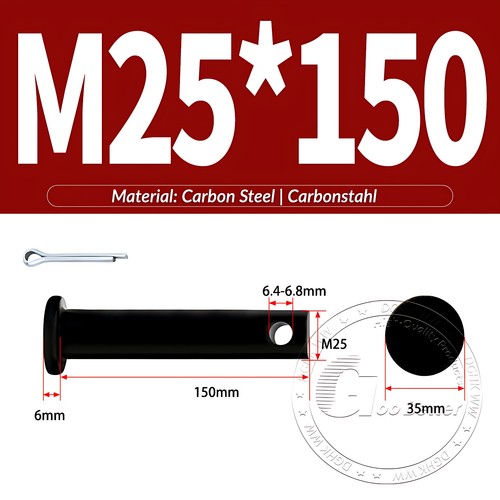 Pasador de horquilla negro pasador de bisagra pasador de retención pasador de aparejo métrico de acero al carbono M4-M30 - Imagen 186 de 201