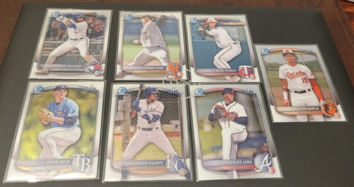 2025 1st Bowman Chrome RC lot Lara Ugarte Garcia Wild Kendle Tong McAdoo