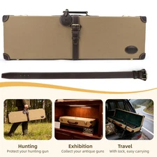 TOURBON Canvas 28-32in O/U SXS Shotgun Hard Case Gun Safe Storage Box Cabinet