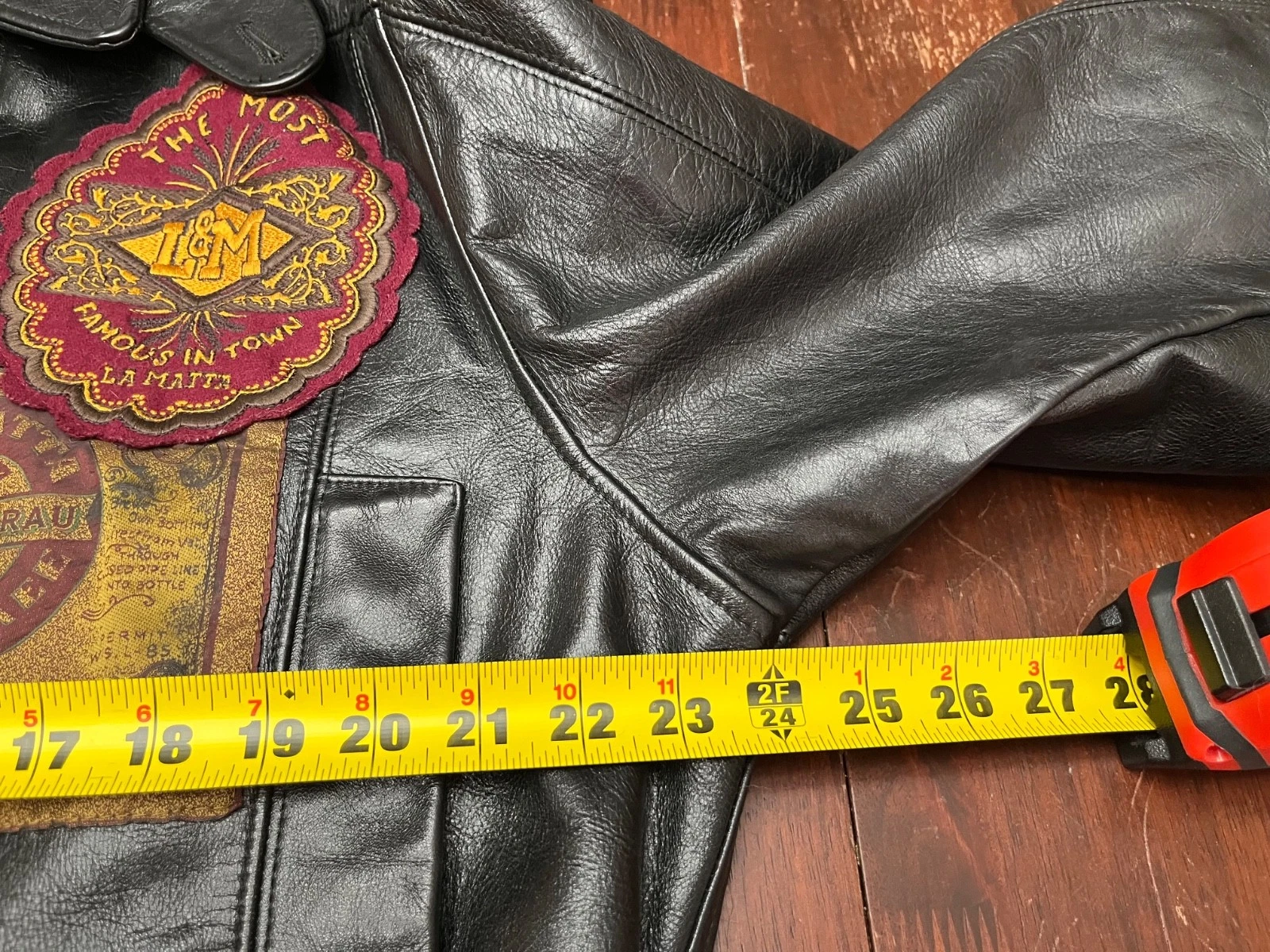 VINTAGE LA MATTA MENS ITALIAN LEATHER JACKET~US L ~ITALY SZ 50~EXCELLENT SHAPE image 16