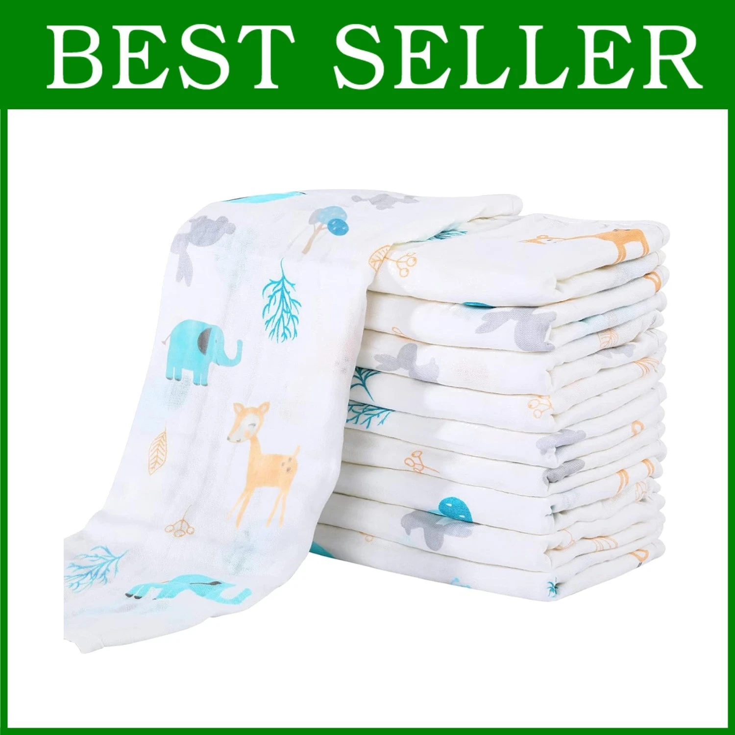 Soft Muslin Burp Cloths for Baby Boys Girls 10 Pack
Opens in a new window or tab