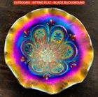 DUGAN PURPLE CARNIVAL “FLOWERS & FRAMES” DEEP BOWL – GREAT COLOR & SCARCER!