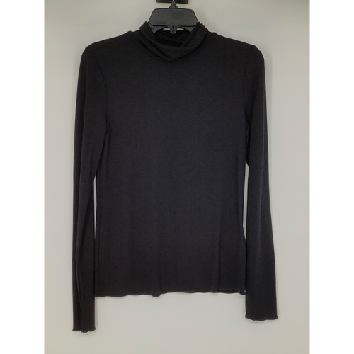 Splendid Womens Small Black Bamboo Jersey Turtleneck Top Tee Long Sleeve I24-25 - Picture 6 of 9